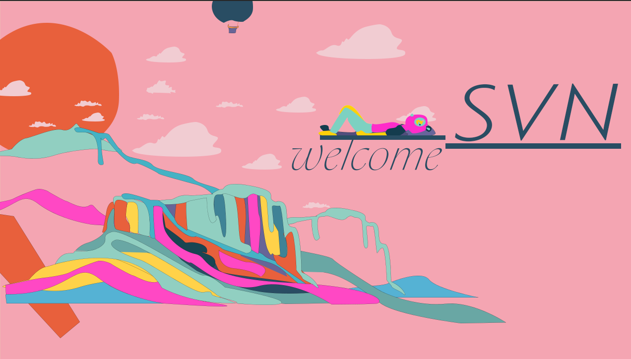 Groundwork — figure reclining over the WRK wordmark above a riso-colored New Mexico landscape